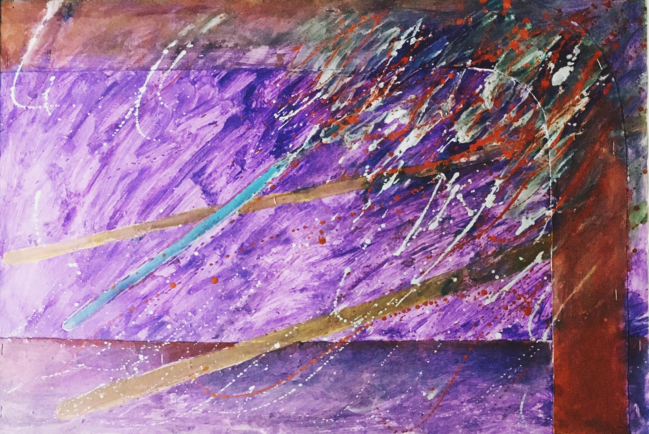 Violett (unique signiertes Gemälde; Charles Cowles, Baltimore Museum, Albright Knox) (Abstrakt), Art, von Tom Holland