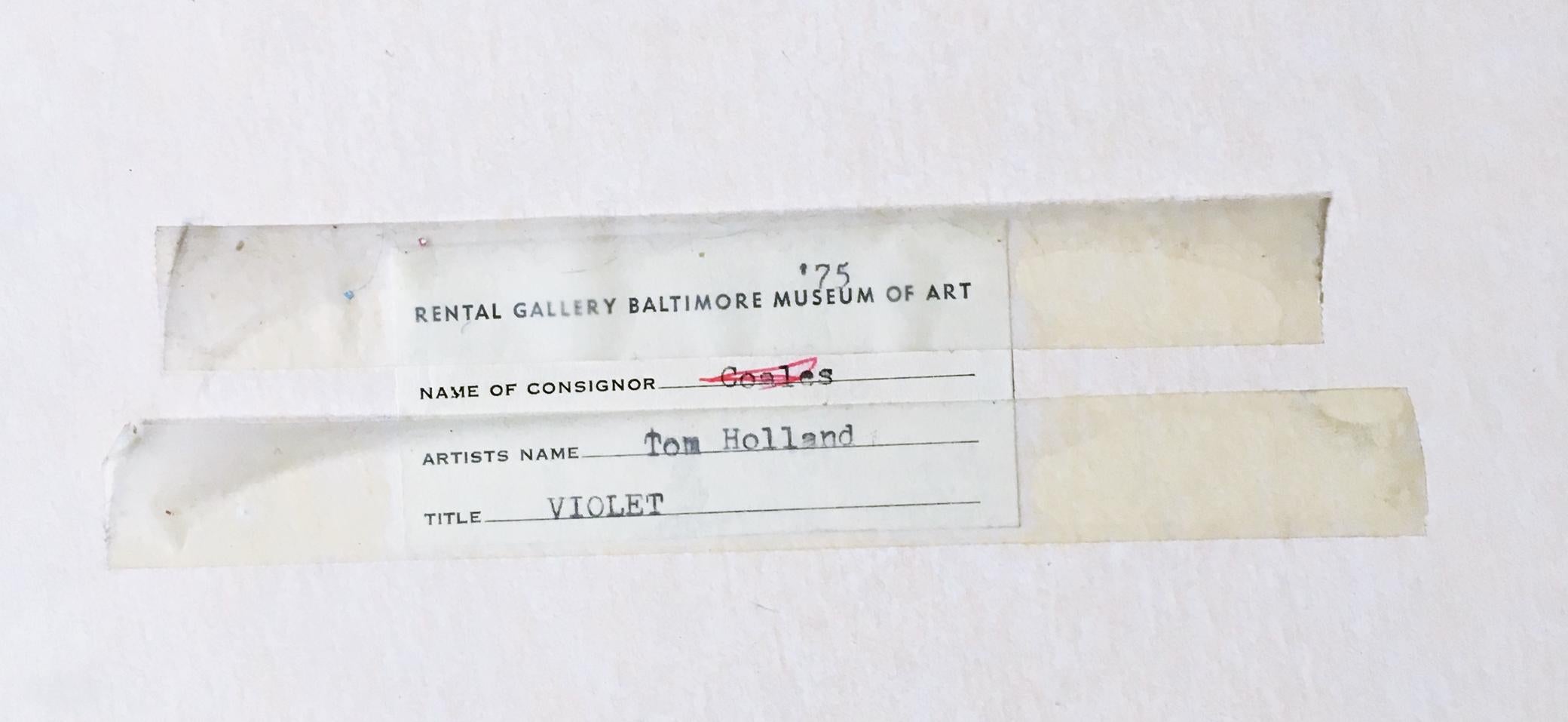 Violett (unique signiertes Gemälde; Charles Cowles, Baltimore Museum, Albright Knox) (Grau), Abstract Drawing, von Tom Holland