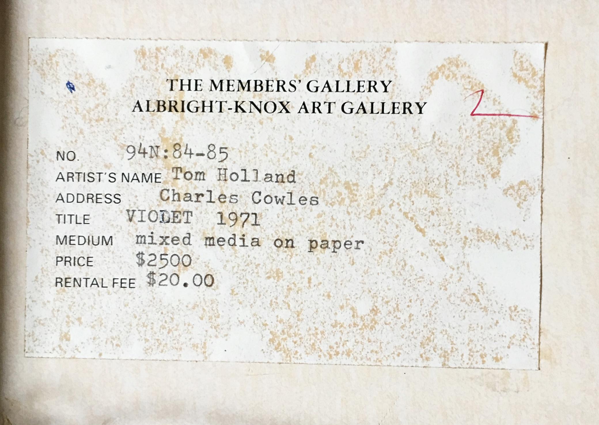 Violett (unique signiertes Gemälde; Charles Cowles, Baltimore Museum, Albright Knox) im Angebot 3