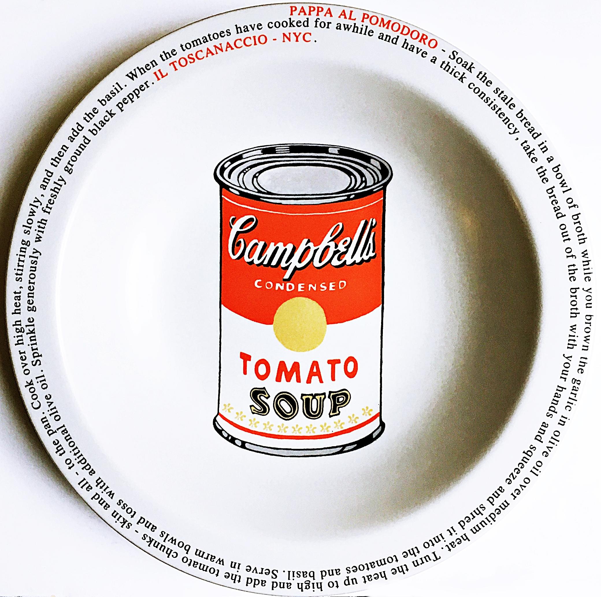 Not Warhol (Pappa Al Pomodoro Il Toscanaccio - NYC) Lt Ed Ceramic Plate Soup Can - Contemporain Art par Mike Bidlo