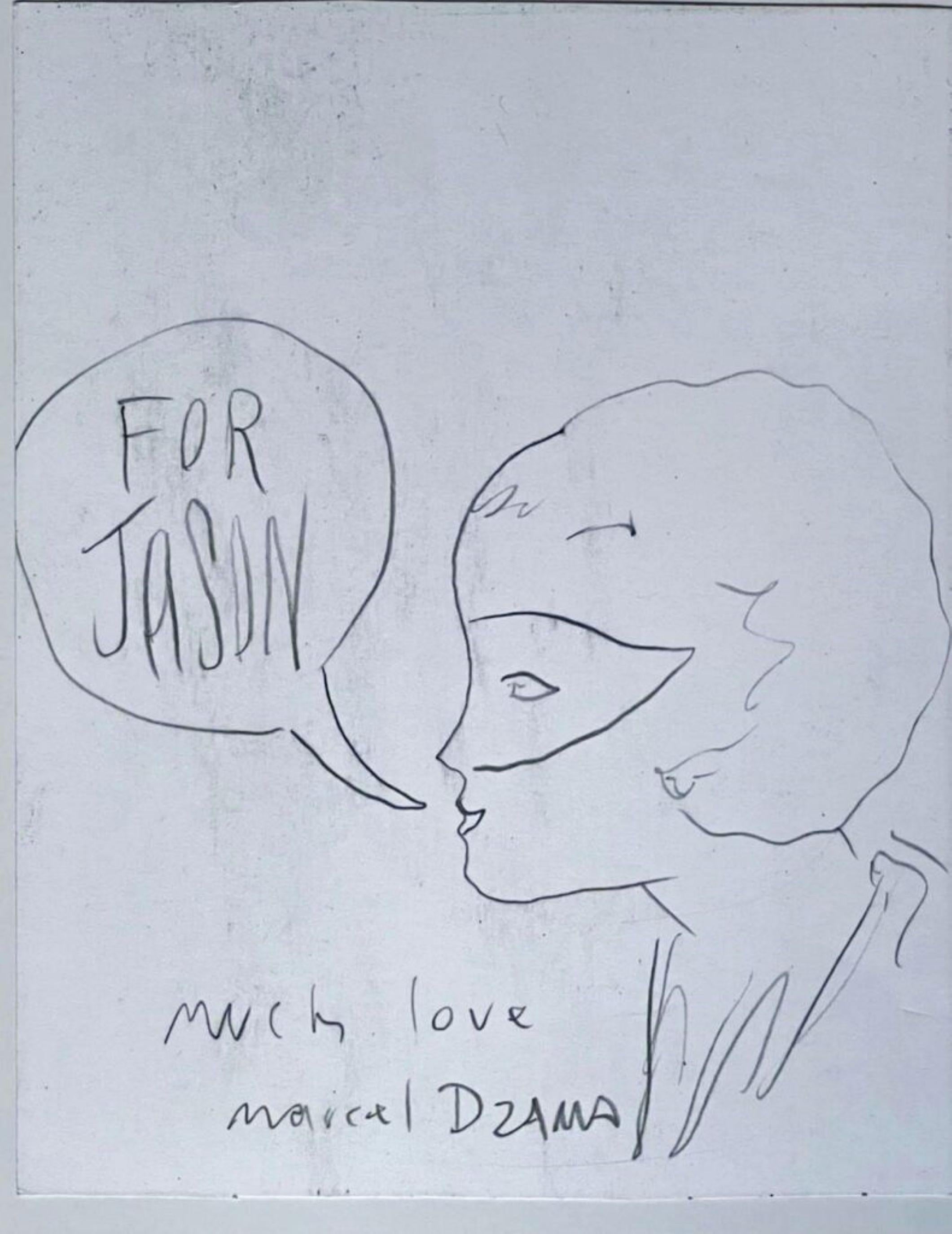 Marcel Dzama, Original signed drawing for Jason, from the Estate of Jason Polan 1