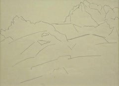 ALPSPITZE #3 (with Zabriskie Gallery Label), original pencil drawing of Bavaria