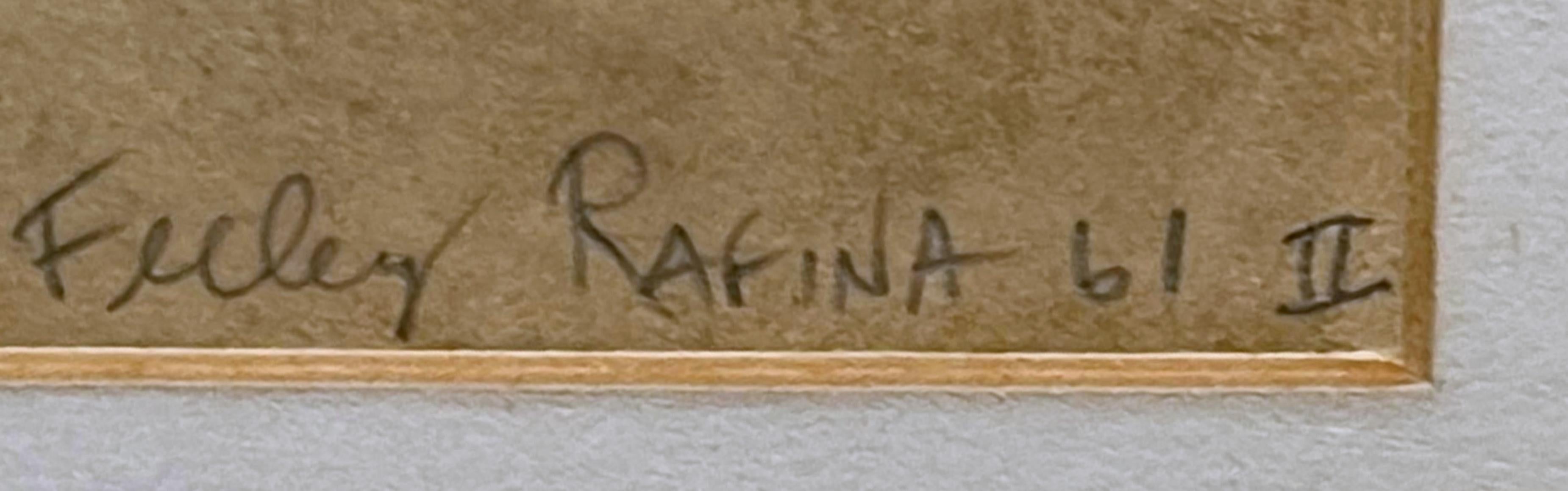 Rafina II Greece (Kasmin London label) Signed 1961 painting color field artist - Art by Paul Feeley
