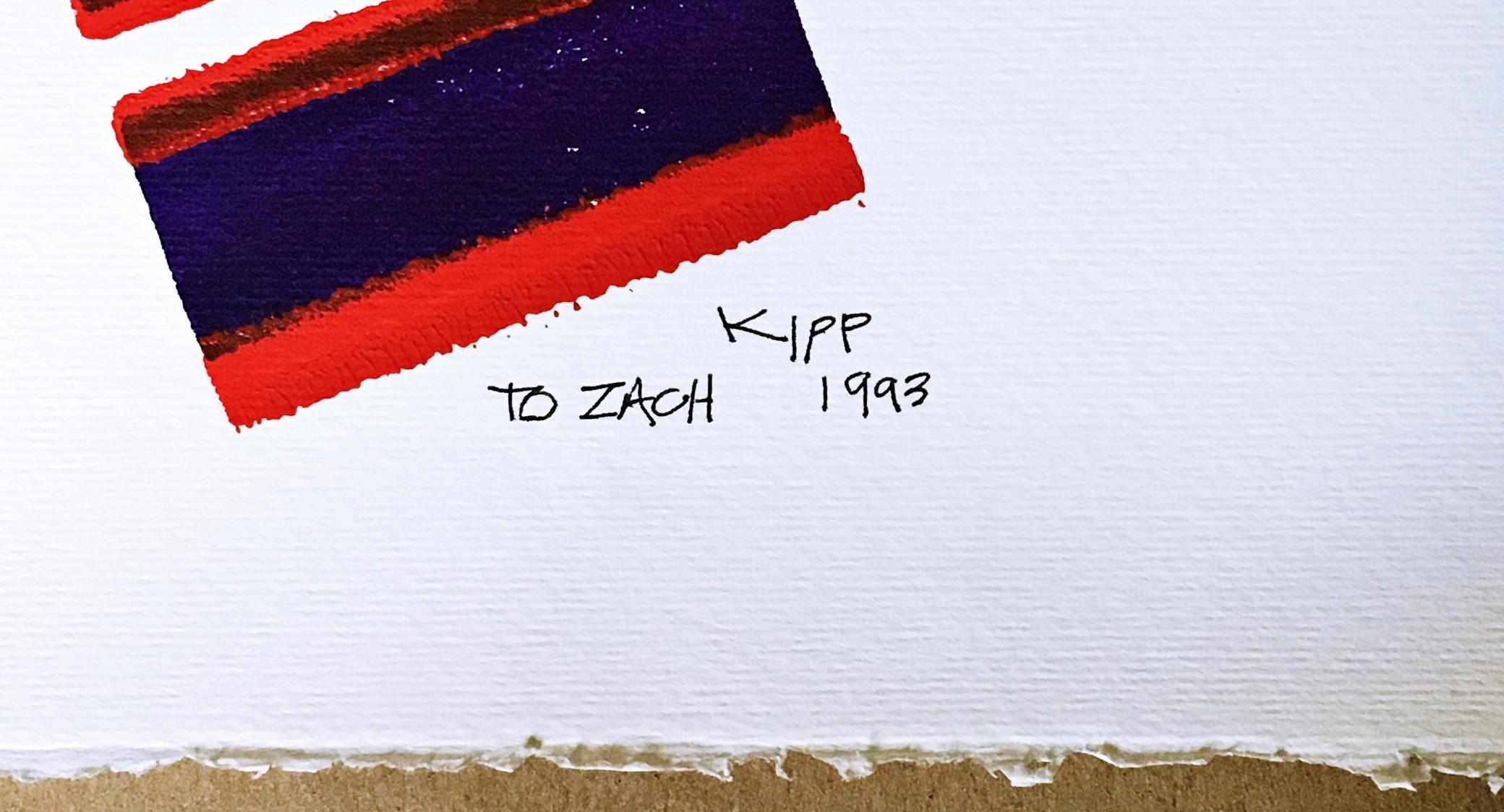 Peinture minimaliste sur papier signée par le pionnier du sculpteur Lyman Kipp - Minimaliste Art par Lyman Kipp 