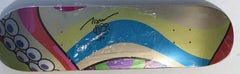 Murakami Disegno originale di fiori firmato a mano su una tavola da skateboard in edizione limitata