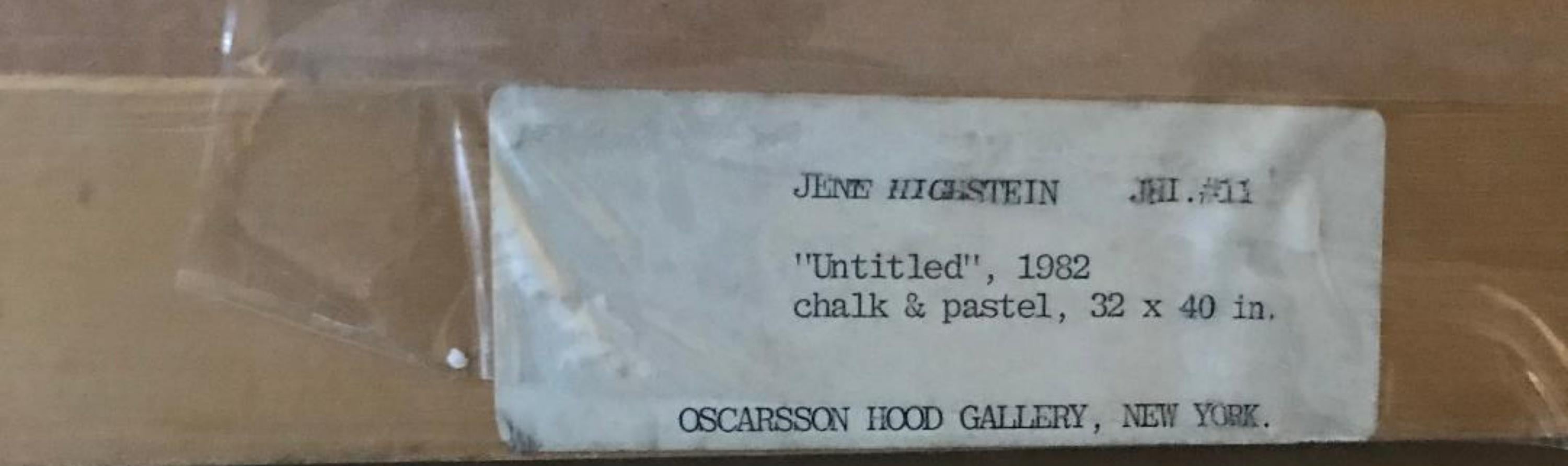 Unique signed abstract painting on paper renowned artist, Albright Knox Gallery - Gray Abstract Drawing by Jene Highstein