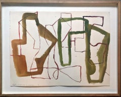 Untitled Geometric Abstraction - unique signed and inscribed work -framed