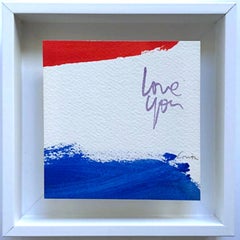Sister Corita Kent, « Love You », aquarelle unique signée sur papier encadrée