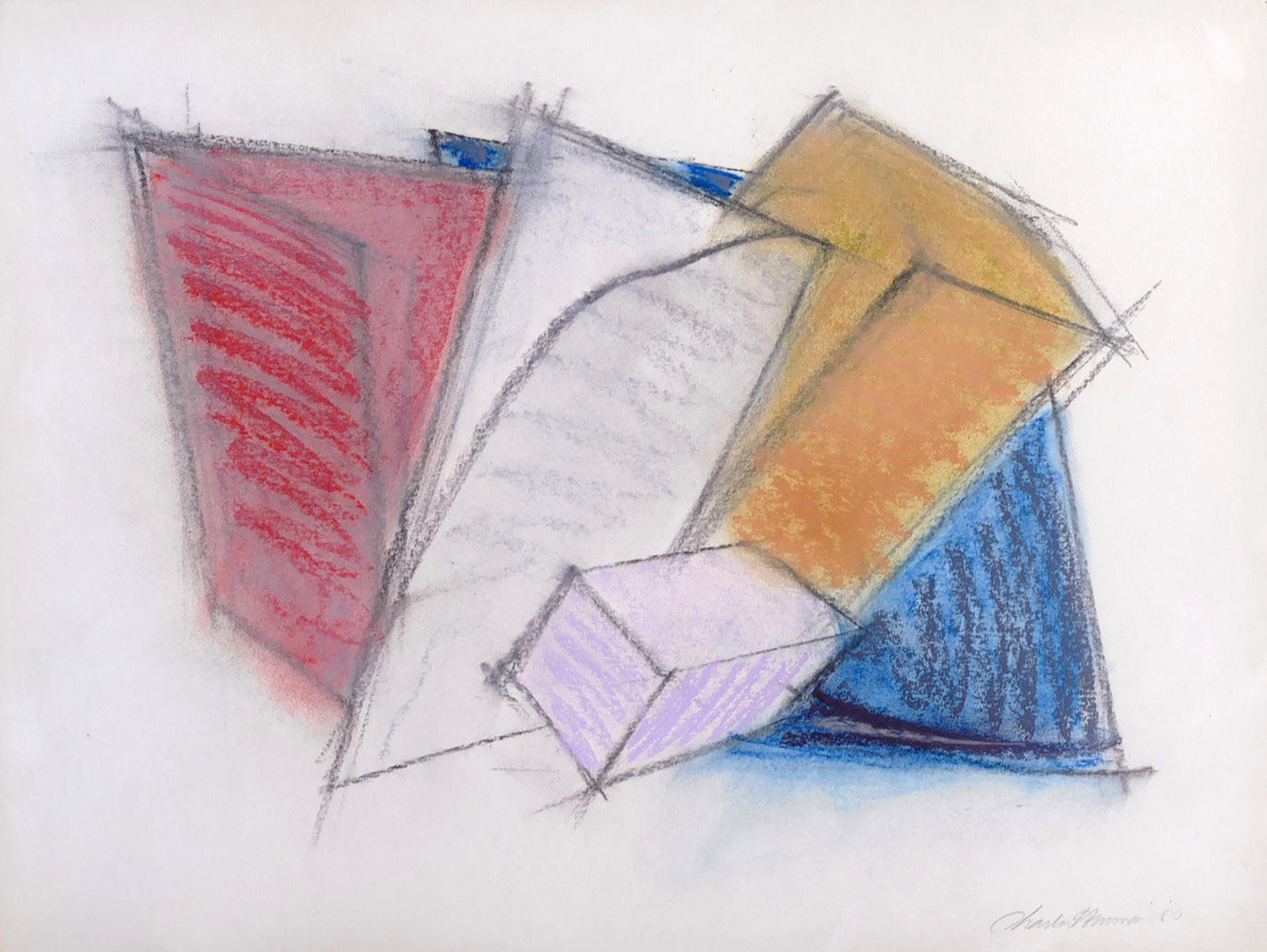Charles Hinman, Minimalist Drawing, Mid-Century Modern Geometric Abstract Signed For Sale 1