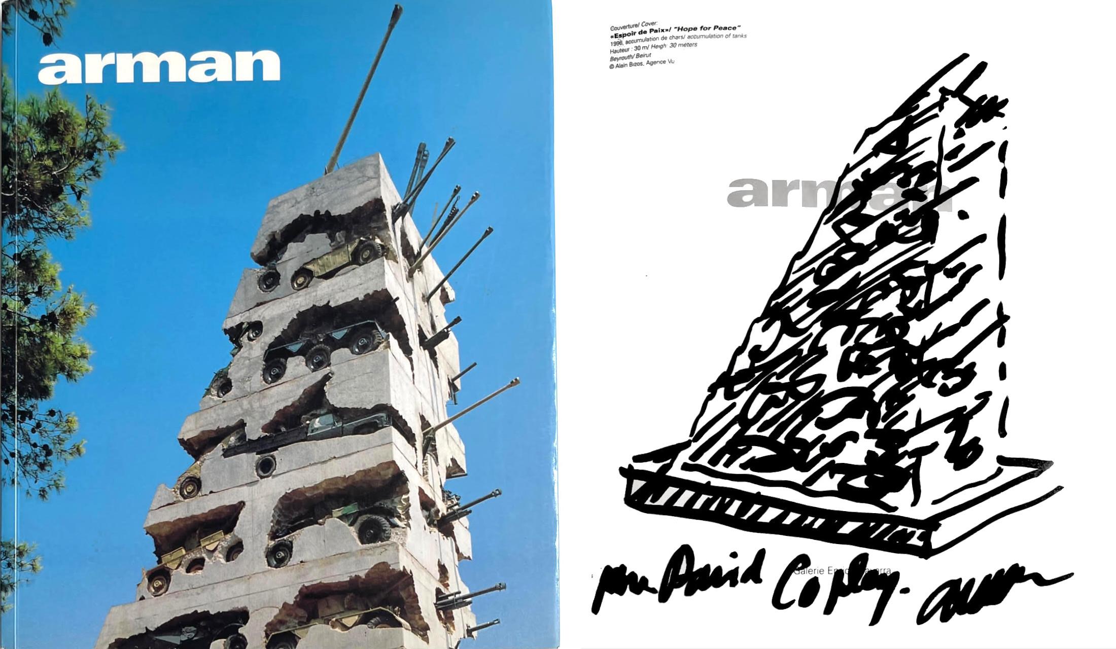 Arman, Esperanza de Paz, dibujo firmado de la famosa Escultura Espoir de Paix, Líbano 3