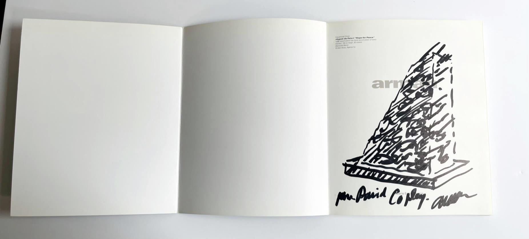 Arman, Esperanza de Paz, dibujo firmado de la famosa Escultura Espoir de Paix, Líbano 4