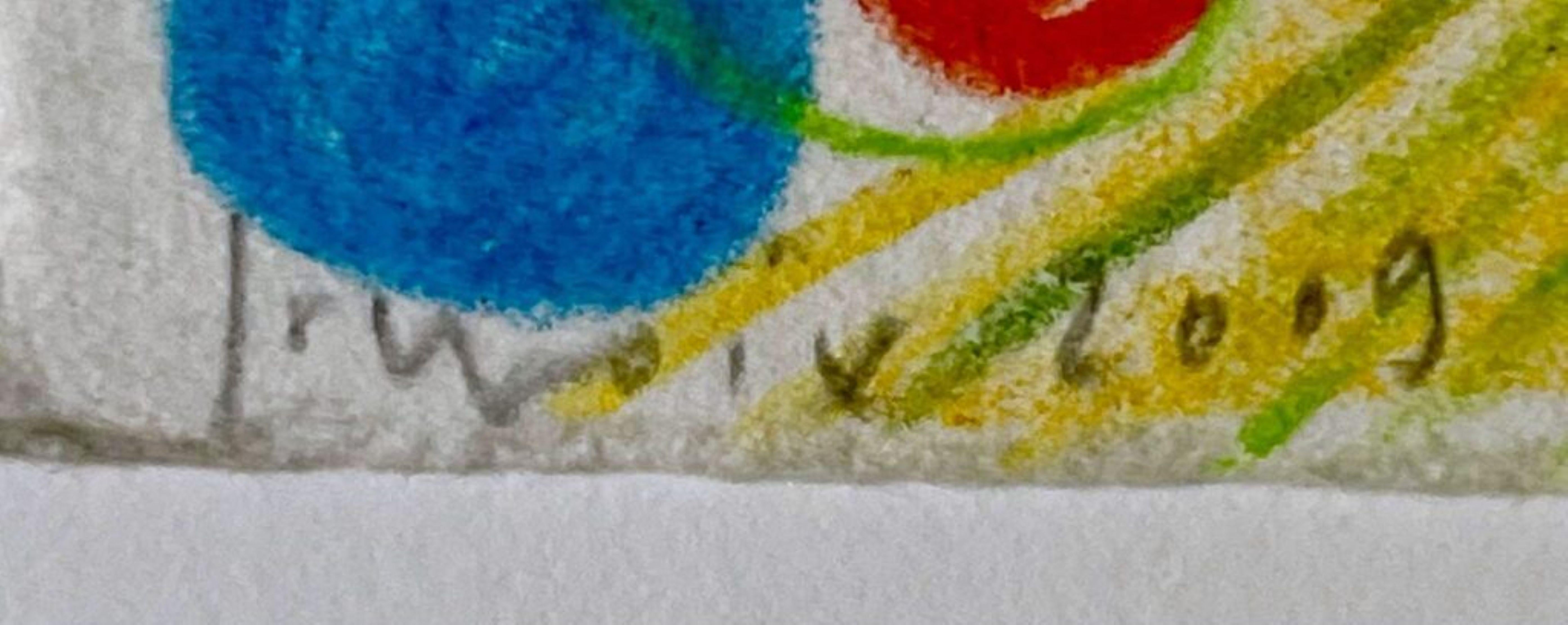 Santi Moix, artista brasiliano, Consilience, opera unica firmata su carta, incorniciata in vendita 3
