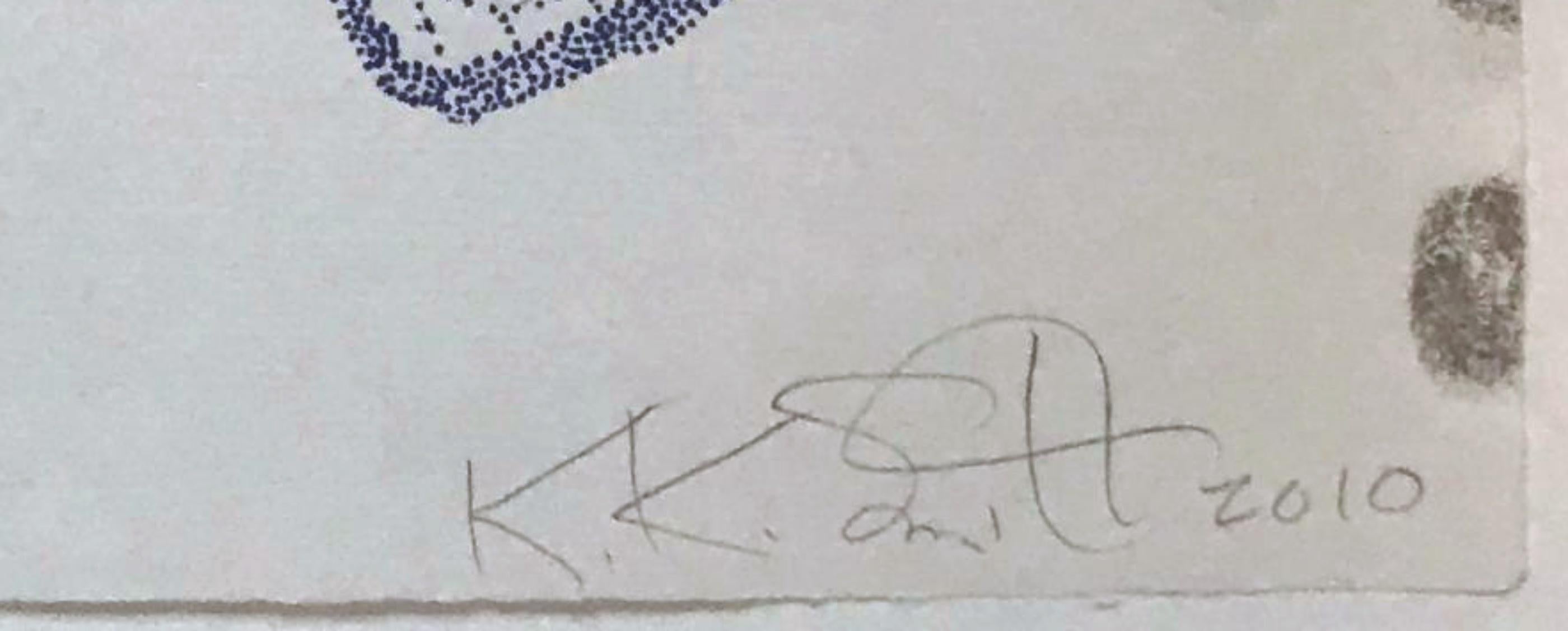 Kiki Smith
Papillon, 2010
Encre, paillettes et sérigraphie sur papier aquarelle lanaquerelle avec les empreintes digitales de l'artiste.
Signé et daté à la main par Kiki Smith ; porte également les empreintes digitales uniques de l'artiste, qui font