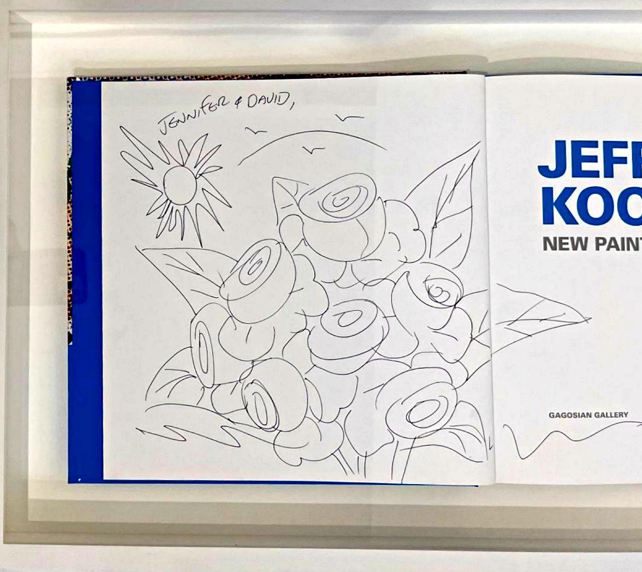 Tulipanes originales en dibujo apaisado a tinta, firmado e inscrito en monografía Enmarcado - Art Arte pop de Jeff Koons