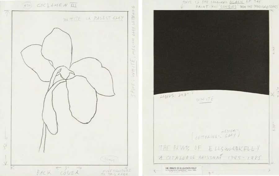 Ellsworth Kelly - 2 Unique signed works - collage and drawing, museum provenance