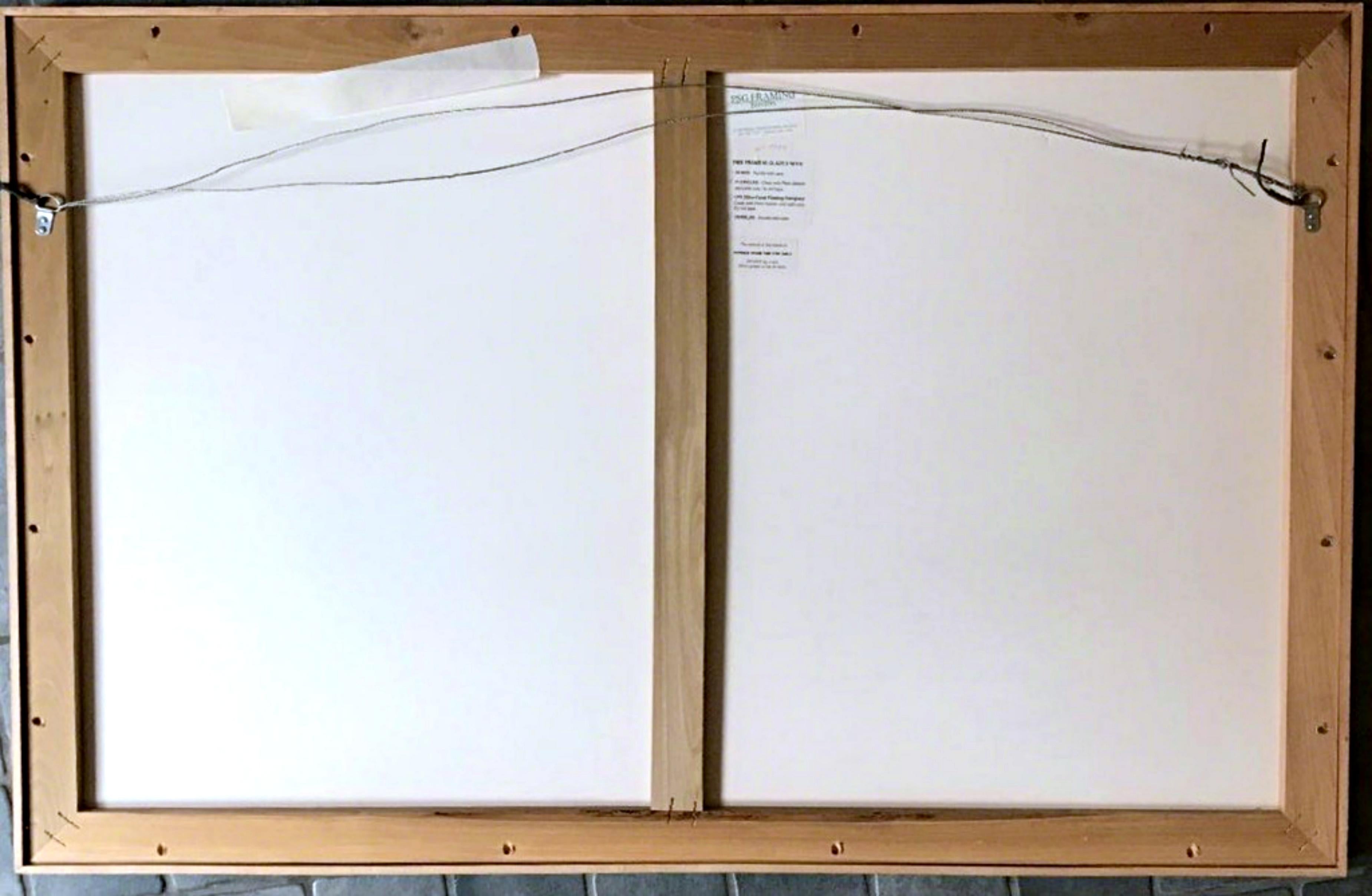 III-8, dipinto a mano, firmato Composizione monografica di due fogli separati, incorniciato - Abstract Drawing Grigio di Michael Heizer