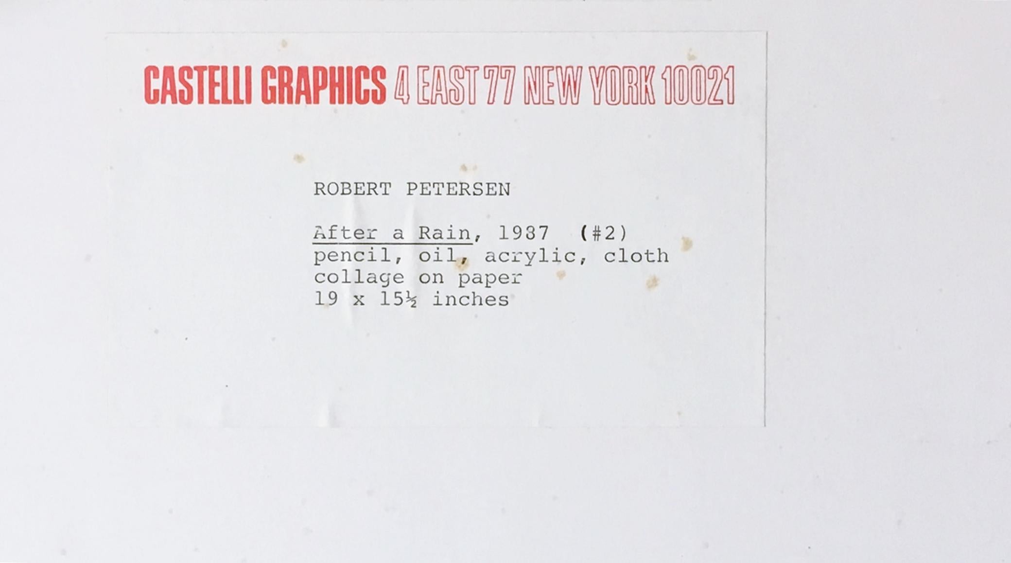 Robert Petersen After A Rain #2 einzigartige abstrakte signierte Collage, Castelli Gallery im Angebot 4