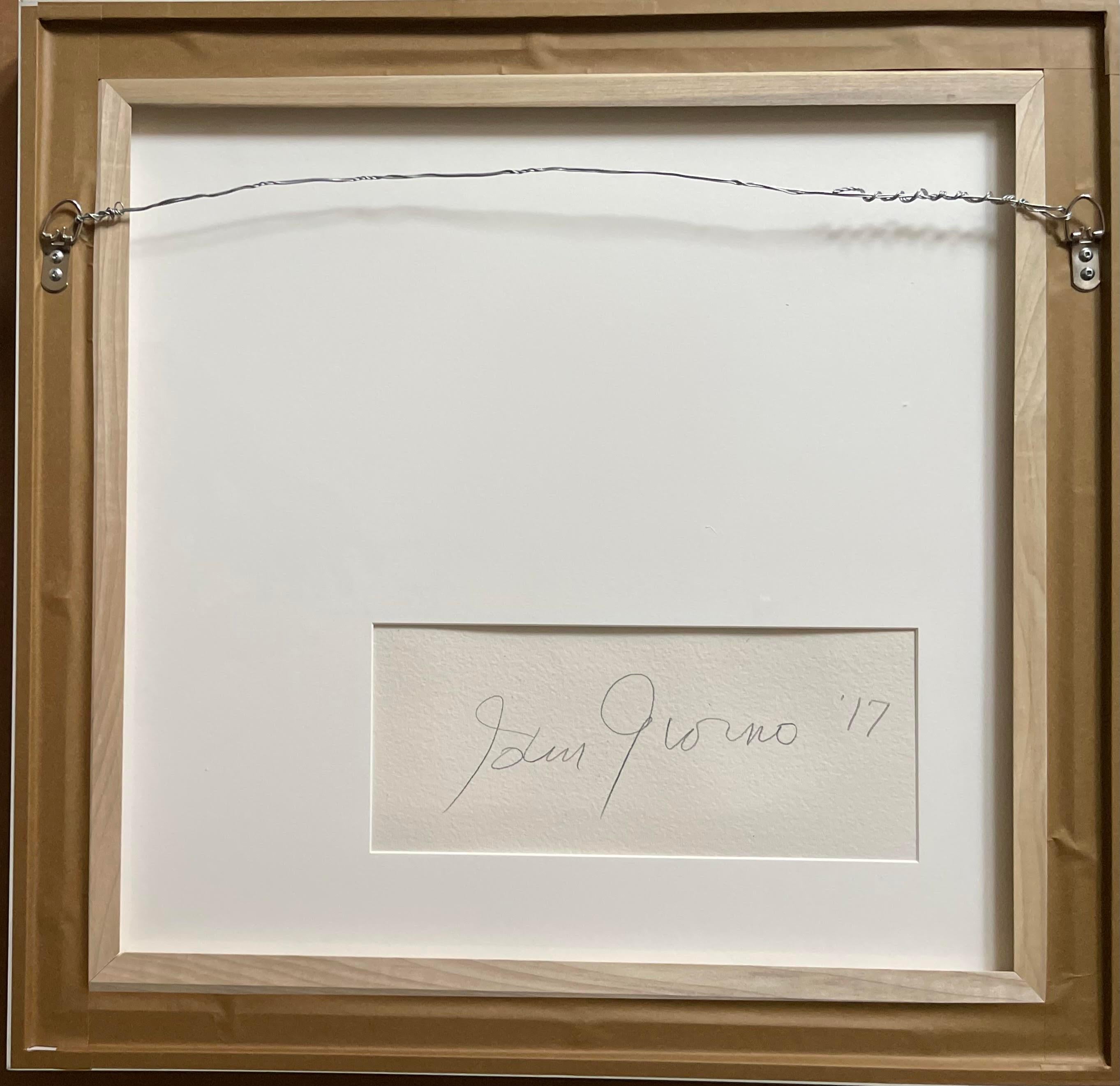LET IT COME LET IT GO, Cuadro en acuarela único firmado, Enmarcado, Museo Rubin - Art Contemporáneo de John Giorno