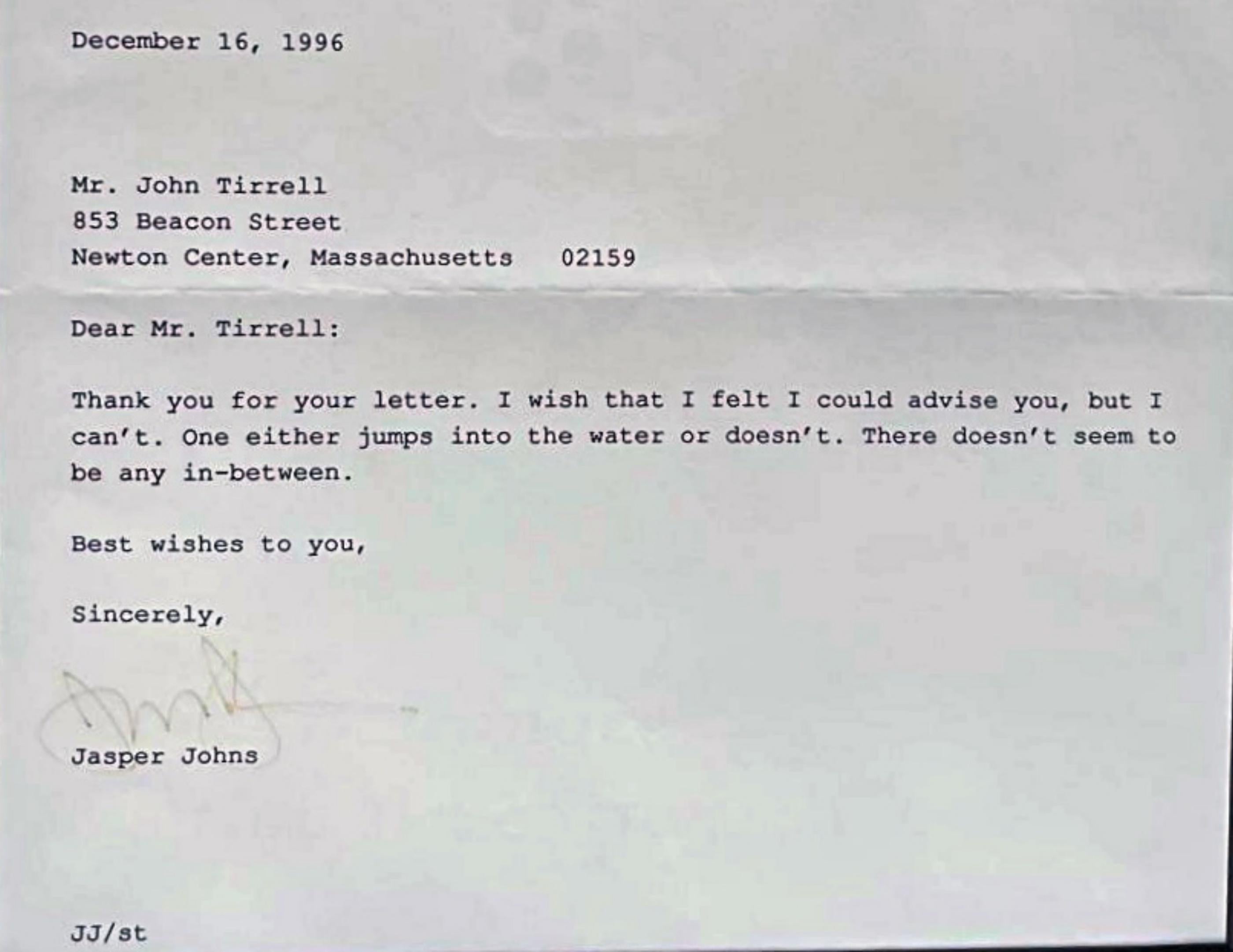 Lettera di consigli firmata a mano (