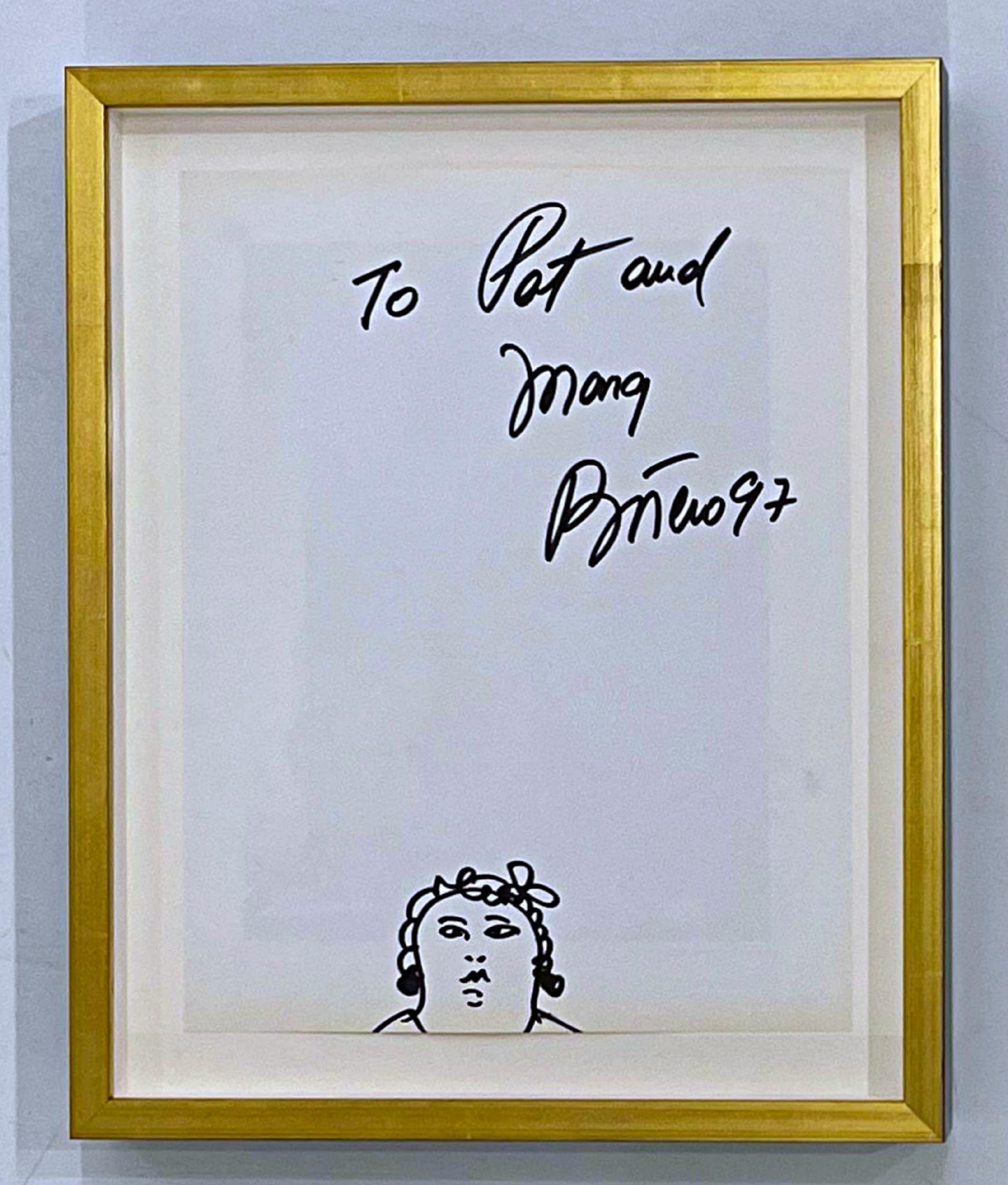 Fernando Botero, Original drawing, marker on paper signed/nscribed unique Framed