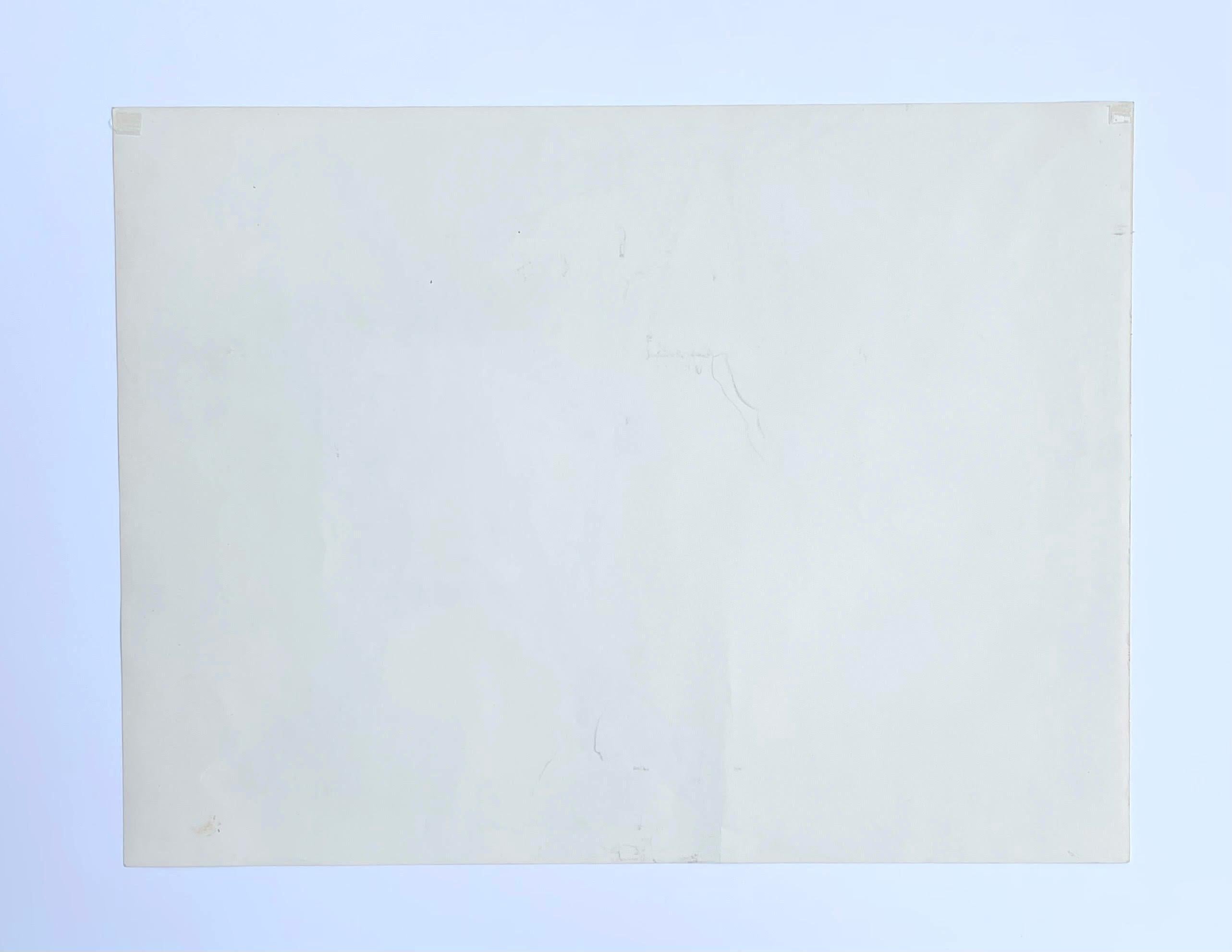 Study for Abstract Expressionist sculpture Atman, hand signed twice by di Suvero - Gray Abstract Drawing by Mark di Suvero