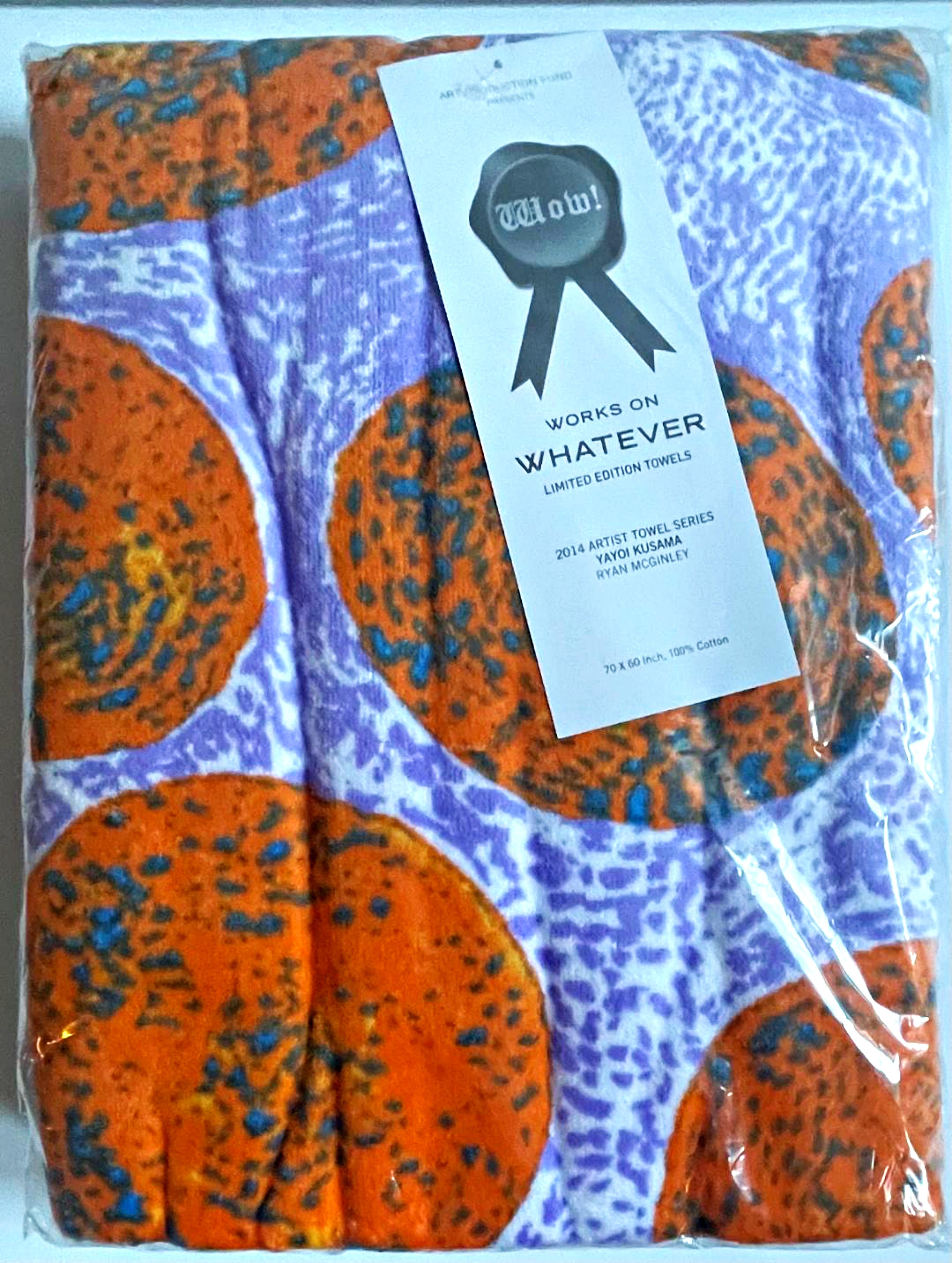 Yayoi Kusama Art Production Fund Limited Edition Beach Towel (NEW in shrinkwrap) For Sale 4