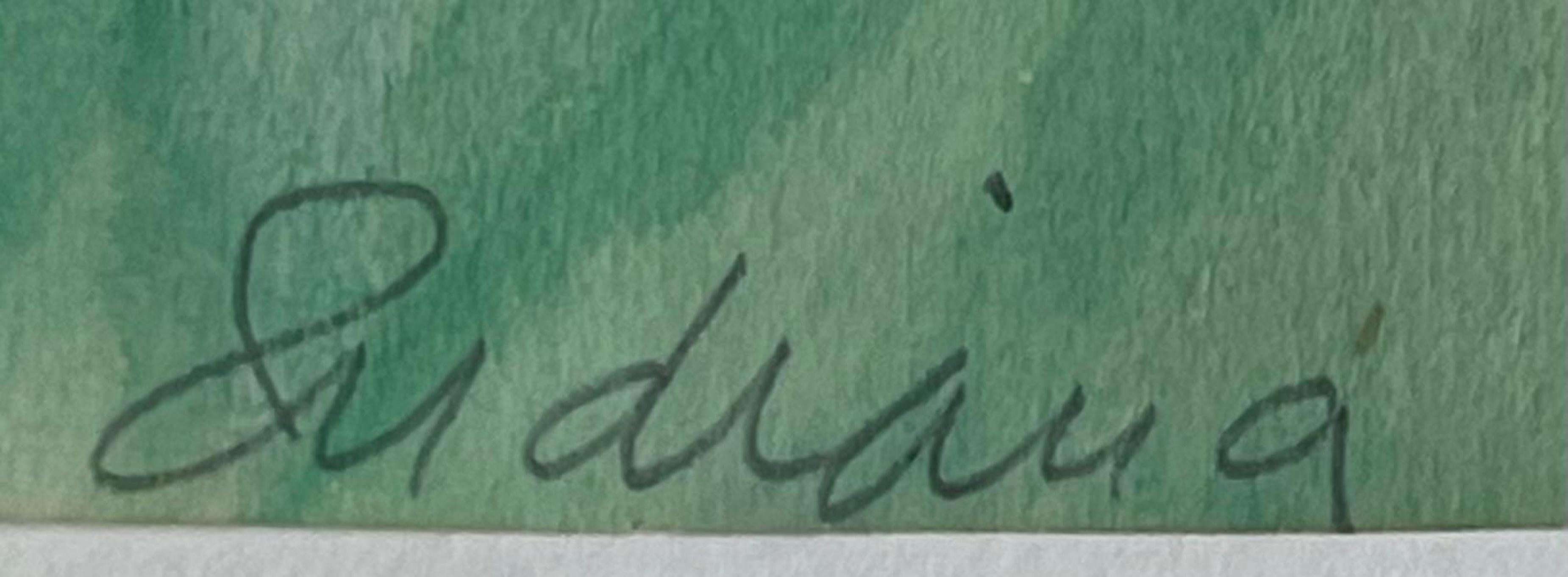 Hommage sans titre à Ellsworth Kelly, aquarelle des années 1950 signée par Robert Indiana en vente 2