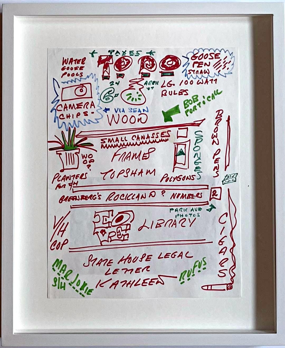 Lista delle cose da fare illustrata dal suo studio (firmata a mano da Robert Indiana con amore) in vendita 6