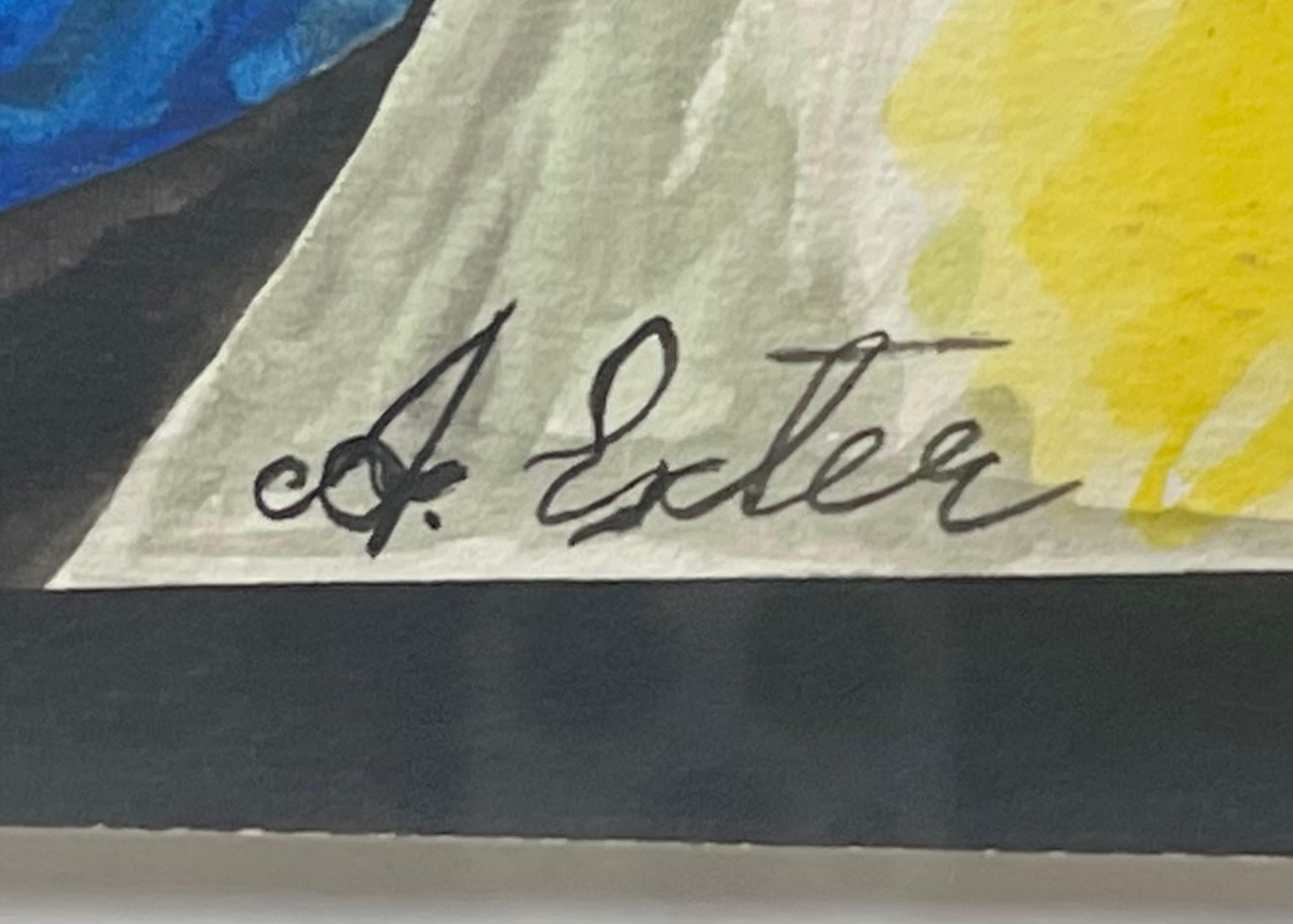 Colour Dynamic, watercolor & gouache on paper, signed, framed, collection label - Abstract Mixed Media Art by Alexandra Exter