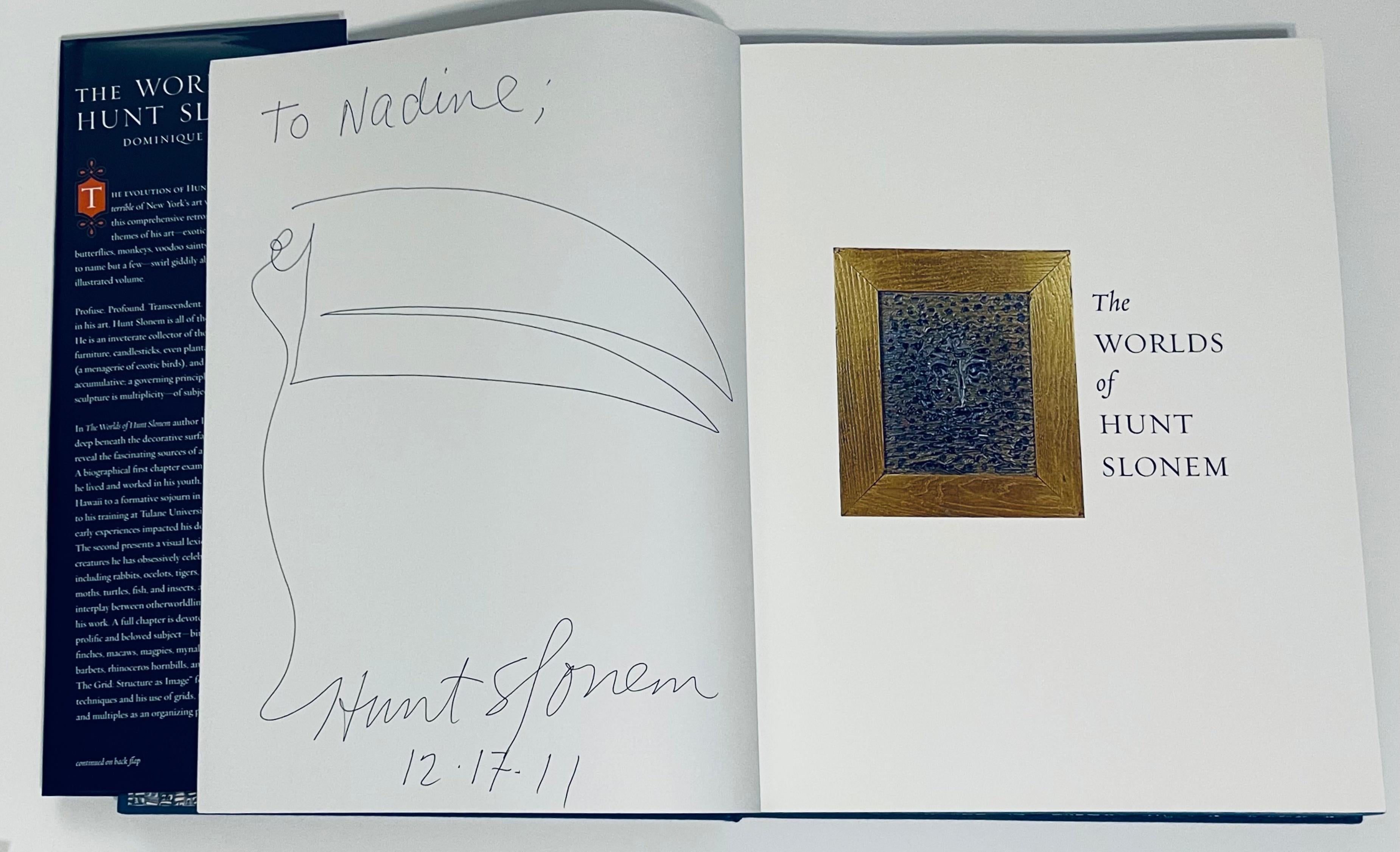 Hunt Slonem Abstract Drawing - Toucan drawing, signed & inscribed in marker, held in elegant hardback monograph