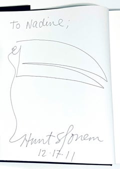 Disegno del tucano, firmato e iscritto a pennarello, contenuto in un'elegante monografia cartonata