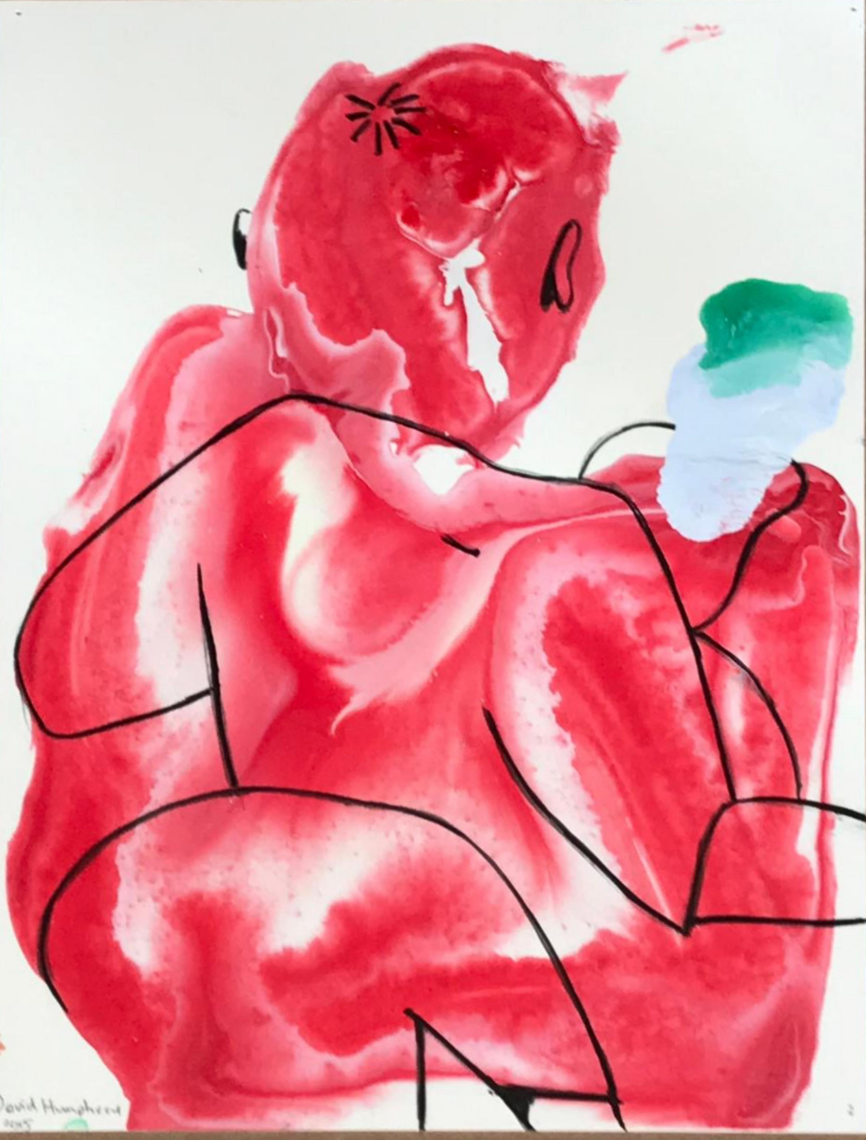 David Humphrey Abstract Drawing - Abstract Expressionist work on paper, unique, signed by renowned American artist