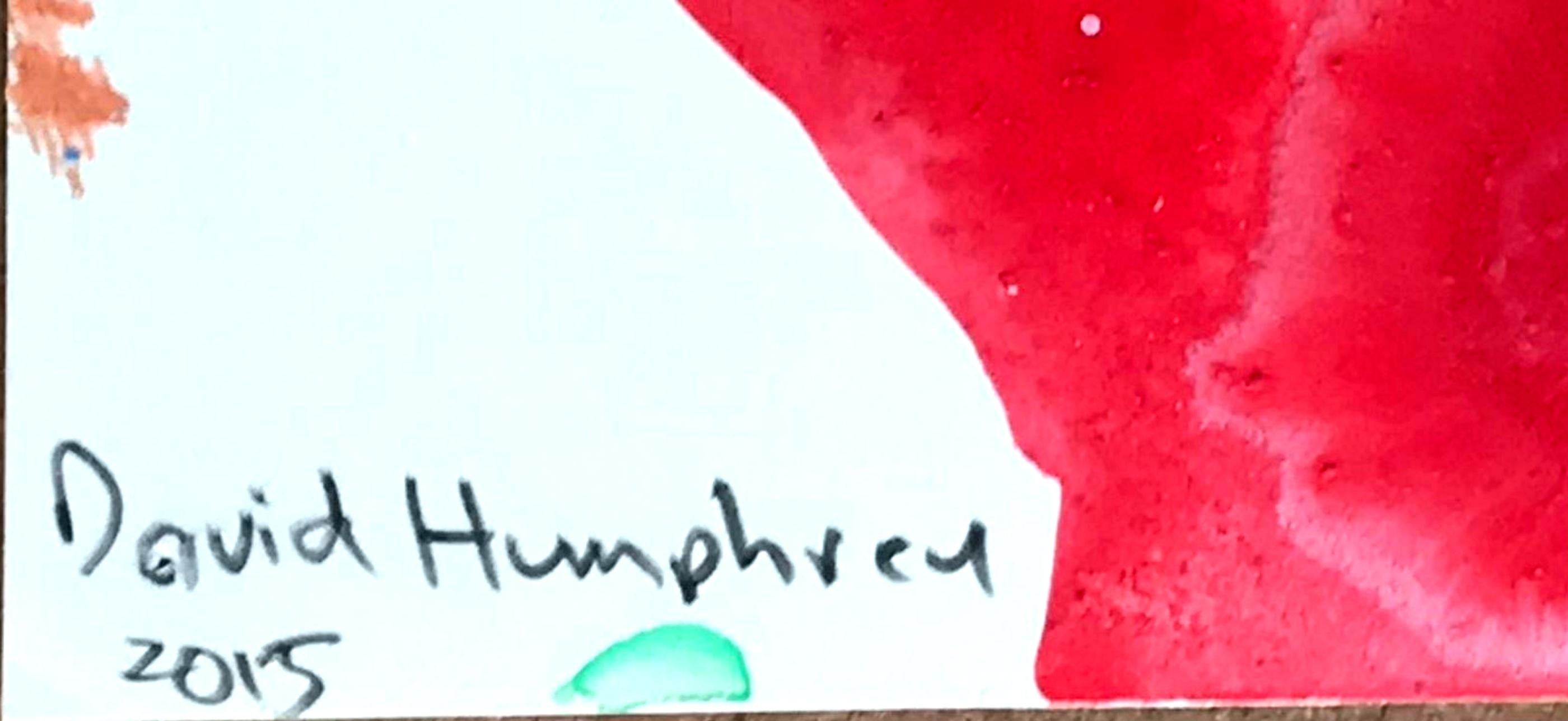 Abstract Expressionist work on paper, unique, signed by renowned American artist - Art by David Humphrey