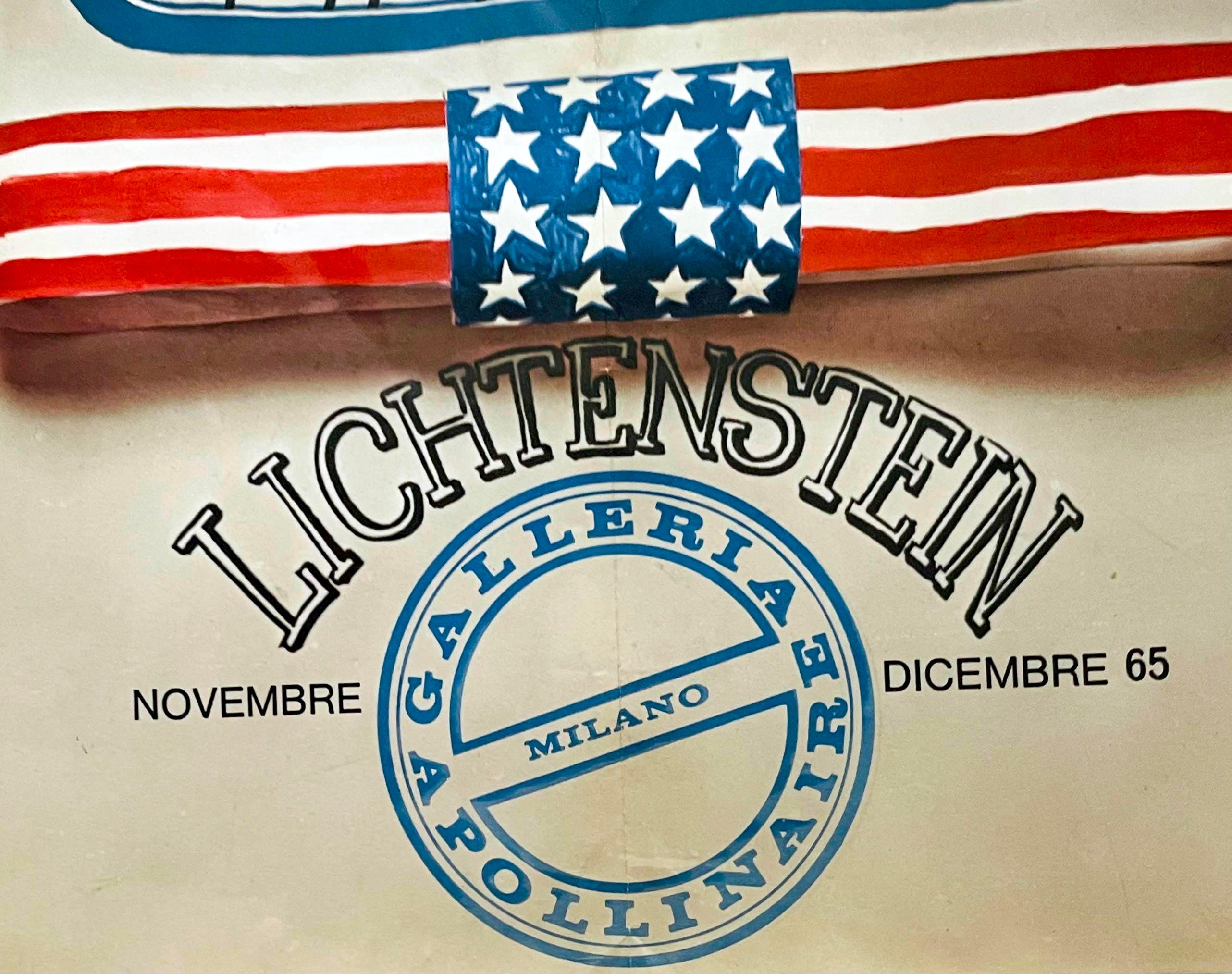 Raro invito storico di una mostra degli anni '60 per la Galleria Apollinaire di Milano, incorniciato - Art Pop Art di Roy Lichtenstein