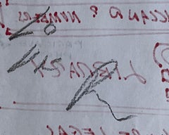 Unique LOVE drawing and studio notes (Hand Signed by Robert Indiana), Framed