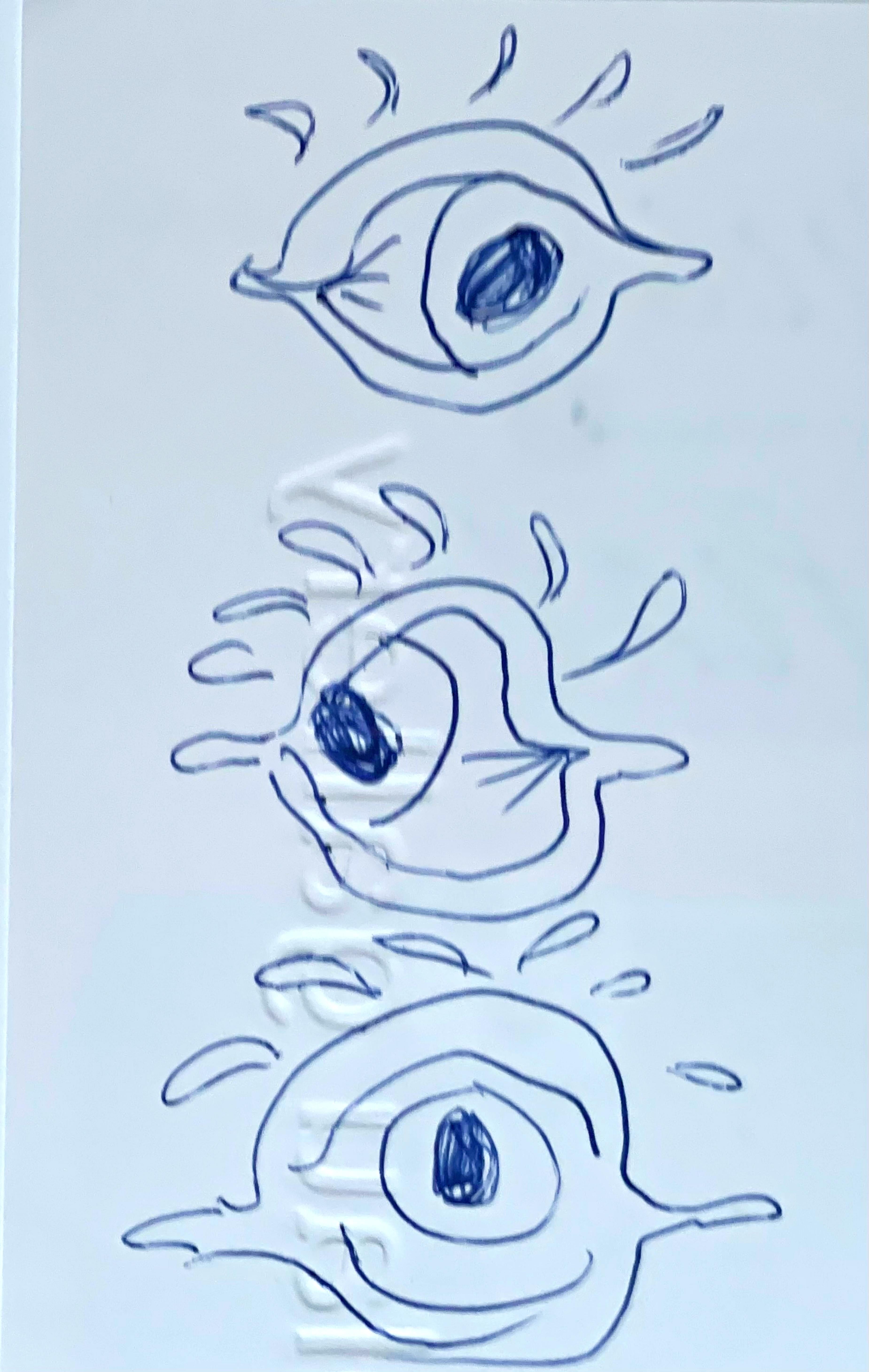 The Red Eye of Love, 1998, Unique ink drawing on embossed paper, signed, framed - Art by Robert Indiana