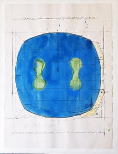 Astrazione geometrica, firmato e iscritto al designer Robert Vogele, incorniciato