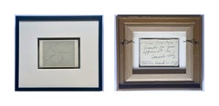 Handwritten, signed note on card to CBS cameraman and collector Dan Pope, Framed