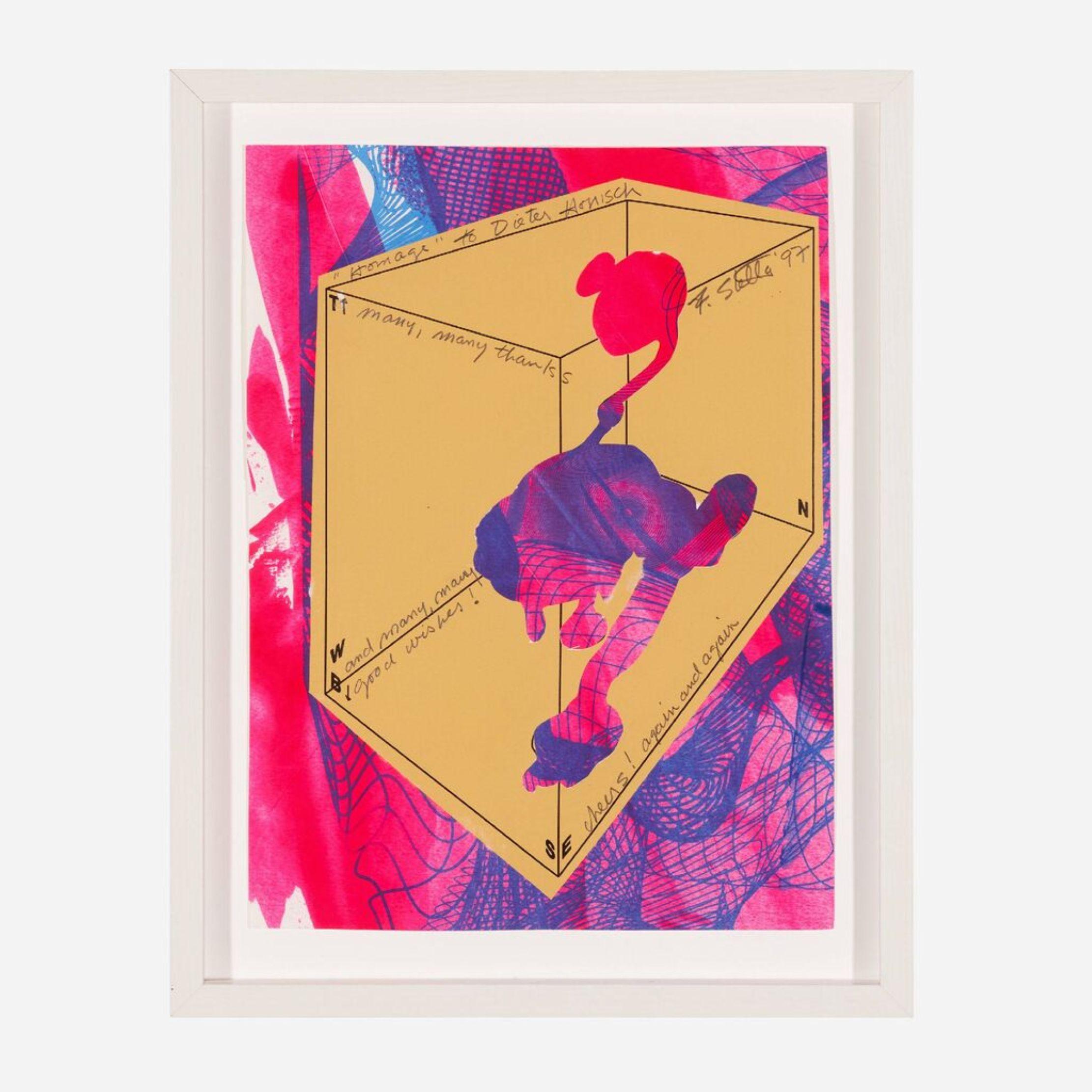 Homenaje, collage de papel único firmado, inscrito al conservador de un museo europeo Enmarcado en venta 7