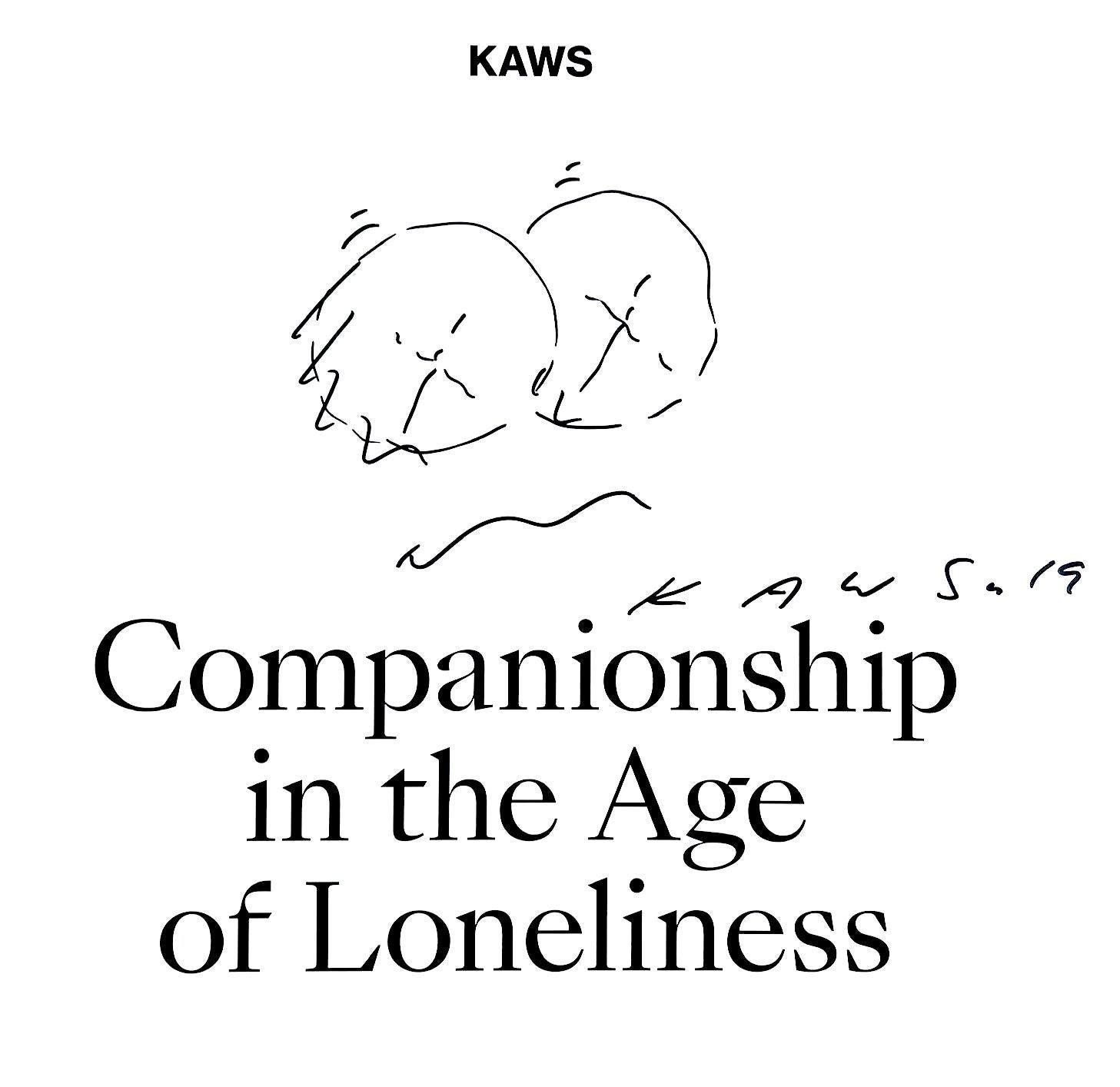 Dibujo único firmado a mano y fechado en la portada de una monografía australiana - Art de KAWS