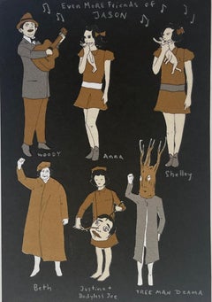 Ancora più amici di Jason, tra cui Dzama, dalla proprietà di Jason Polan, firmati