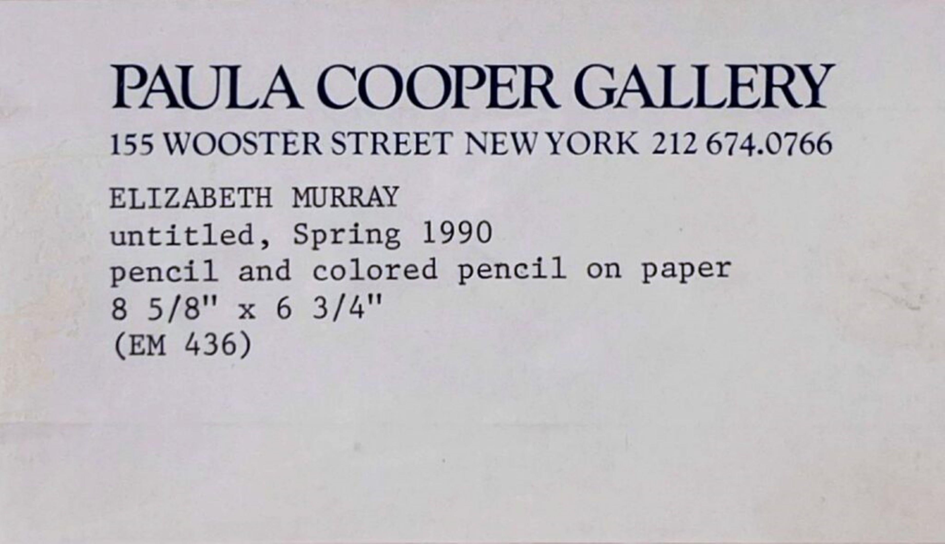 Abstract Composition, Graphite, colored pencil and paper collage, Signed, Framed For Sale 1