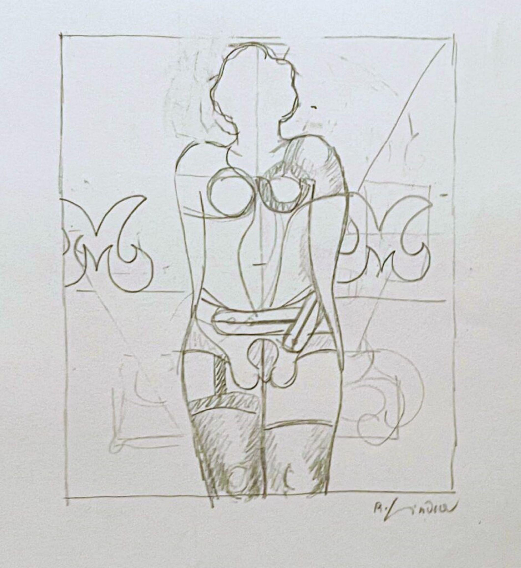 This is a rare, pencil signed print based upon the original drawing which is illustrated in the catalogue raisonne of Richard Lindner
s Paintings, Watercolors and Drawings, Edited by Werner Spies, Prestel, 1999 (Plate 1521, page. 432)
Signed in