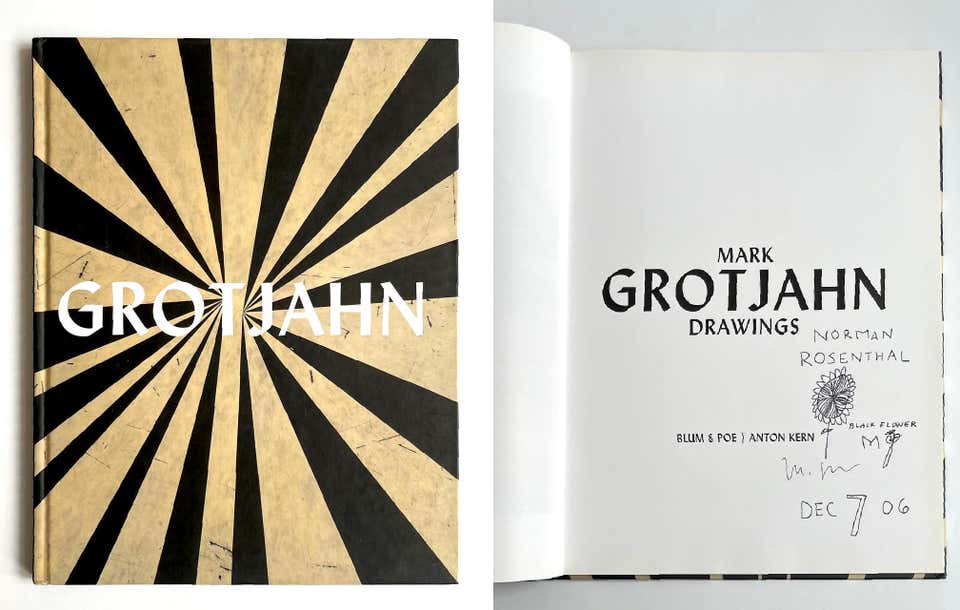 Mark Grotjahn -unique signed drawing inscribed to art historian Norman Rosenthal