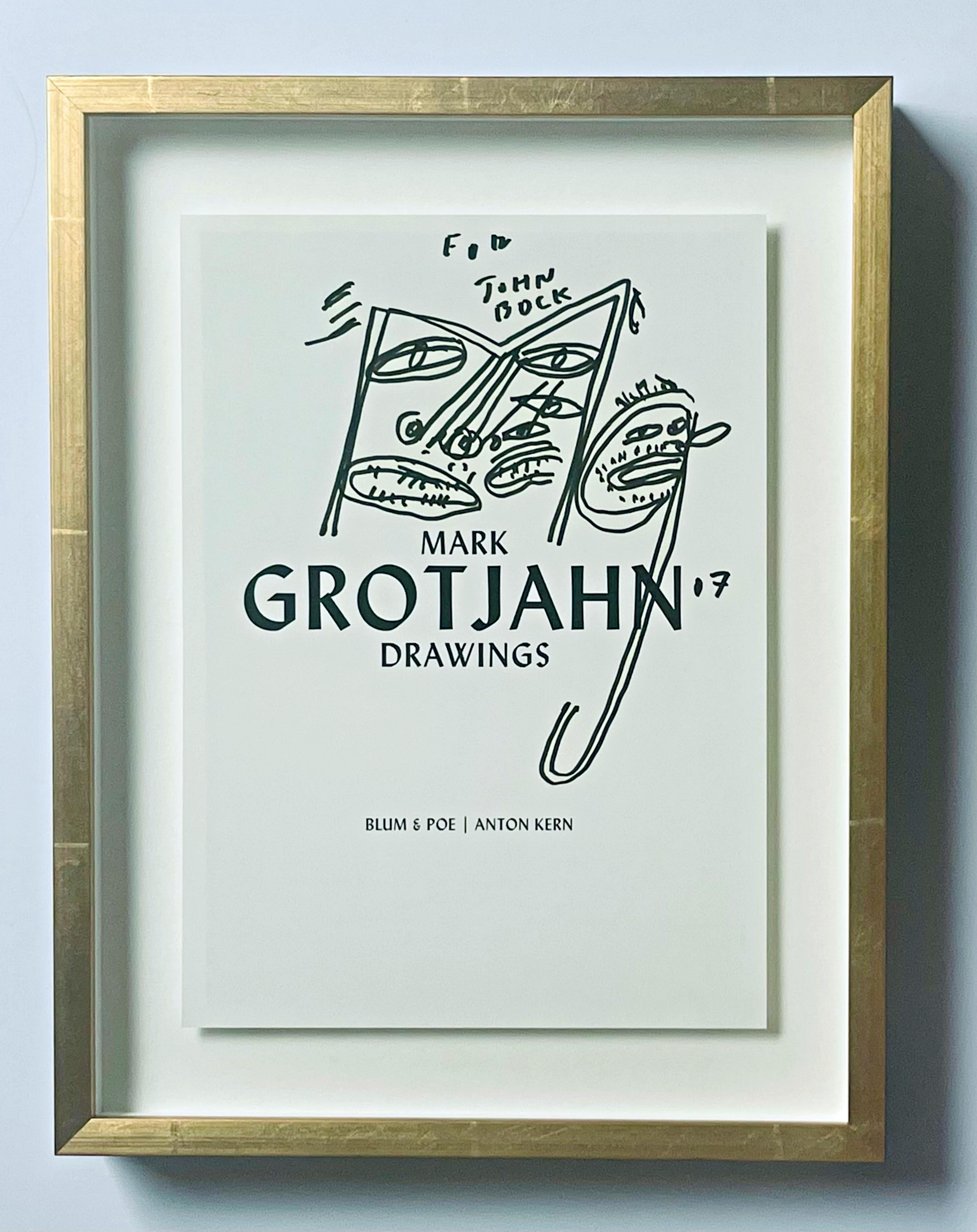 Mark Grotjahn - Original mask drawing, signed and dedicated to artist John Bock