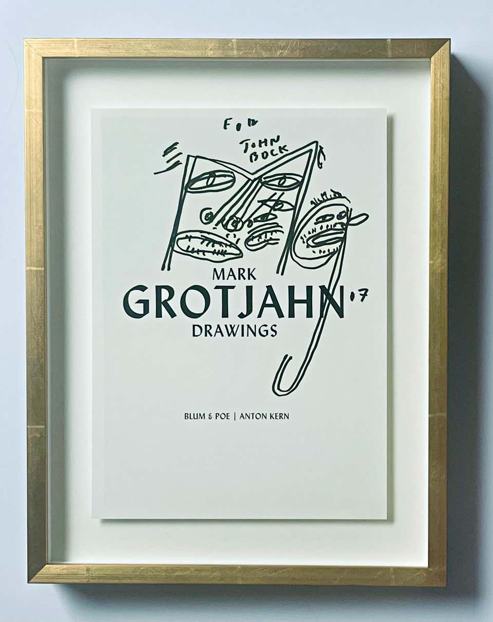 Mark Grotjahn - Original mask drawing, signed and dedicated to artist John Bock