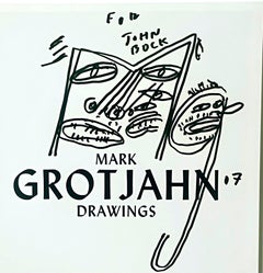 Mark Grotjahn - Original mask drawing, signed and dedicated to artist John Bock