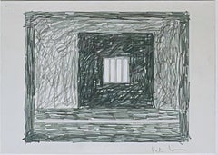 Peter Halley - Prison 30, unique signed drawing, geometric abstraction, Framed