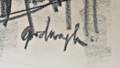 Robert Goodnough - Seated Girl, original signed Expressionist charcoal drawing