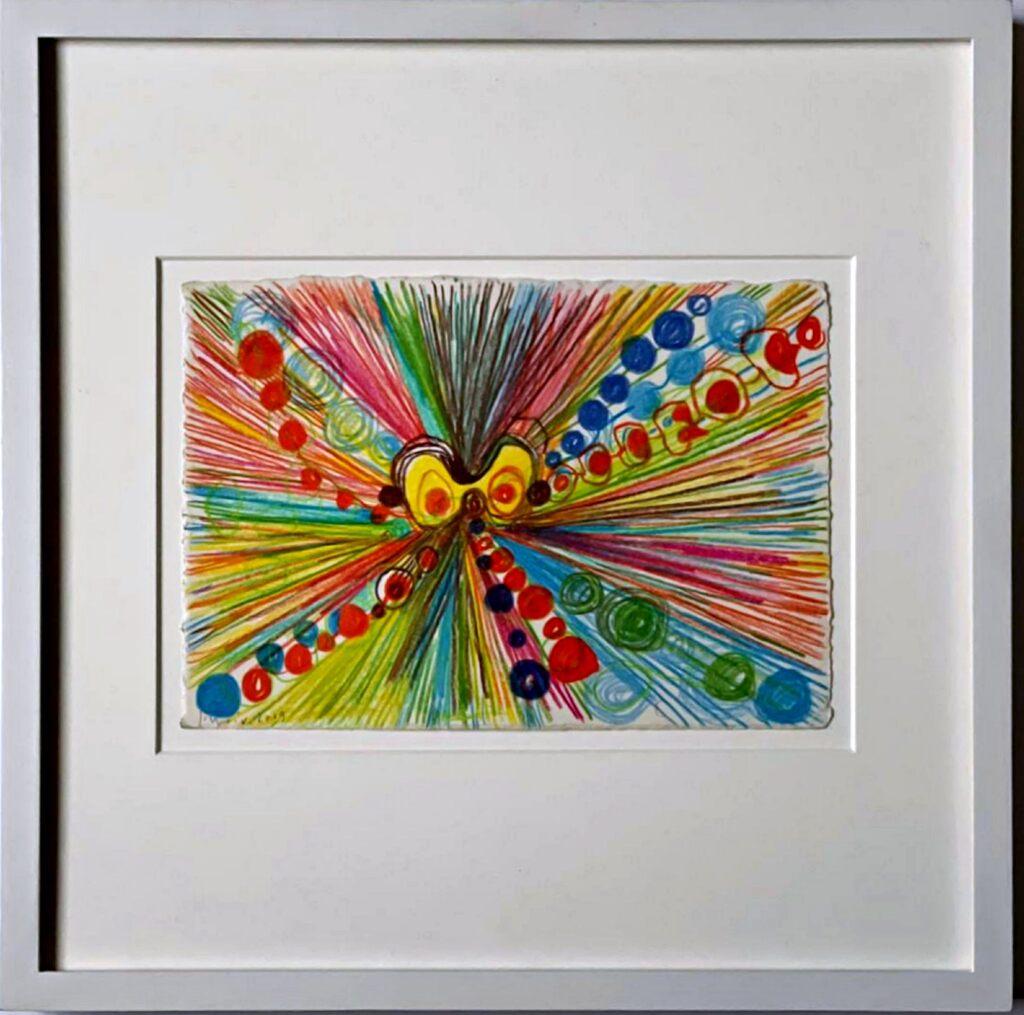 Santi Moix
Consilience, 2009
Crayón y lápiz sobre papel
Firmado y fechado en 2009 en crayón en el anverso
Único
Marco incluido
Procedencia: Artista y Galería Kasmin
Este exquisito y único collage a lápiz y crayón firmado a mano, fechado y enmarcado